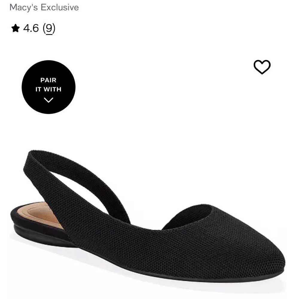 Style & Co. Women's Black Slingback Loafers